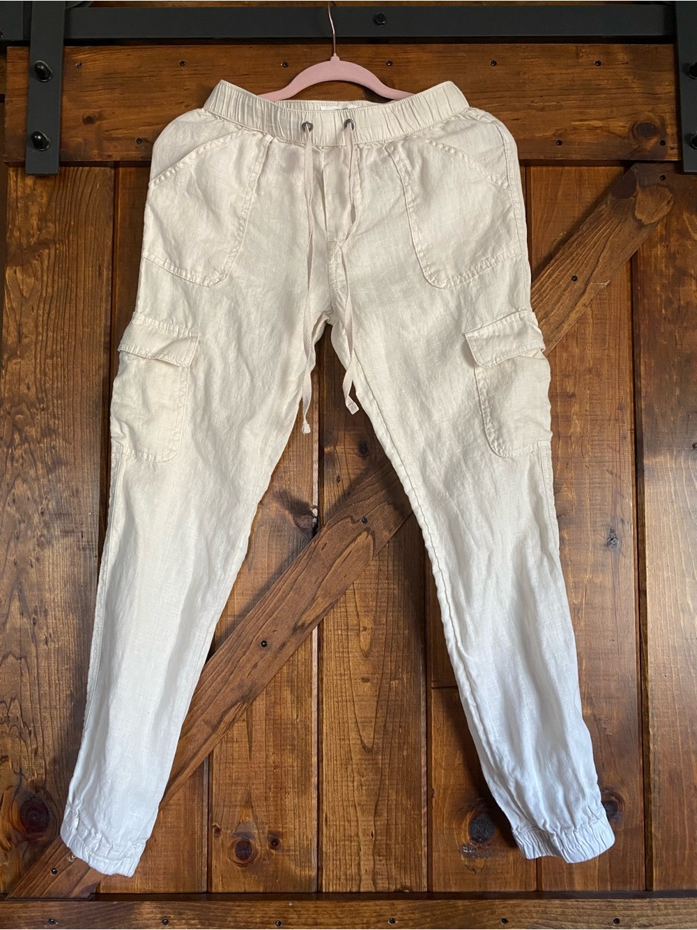 Nicole Miller Beige Linen Pants